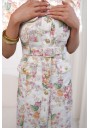 JEANSOWA SUKIENKA MINI W KWIATY Z PASKIEM FLOWER MOOD