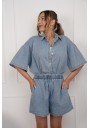 KOMPLET DAMSKI Z KOSZULĄ I SZORTAMI DENIM WAVE