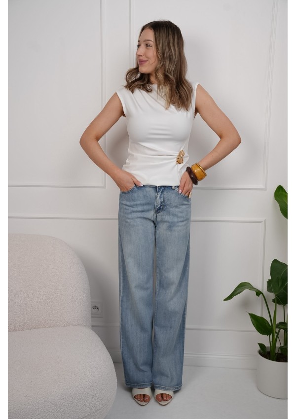 SPODNIE JEANSOWE  WIDE LEG Z WYSOKIM STANEM
