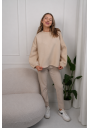 BEŻOWE SPODNIE DAMSKIE MOM FIT