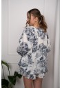 LETNI DAMSKI KOMPLET MUŚLINOWY Z BLUZKĄ I SZORTAMI