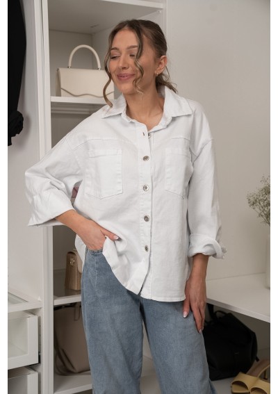 JEANSOWA KURTKA OVERSIZE Z GUZIKAMI