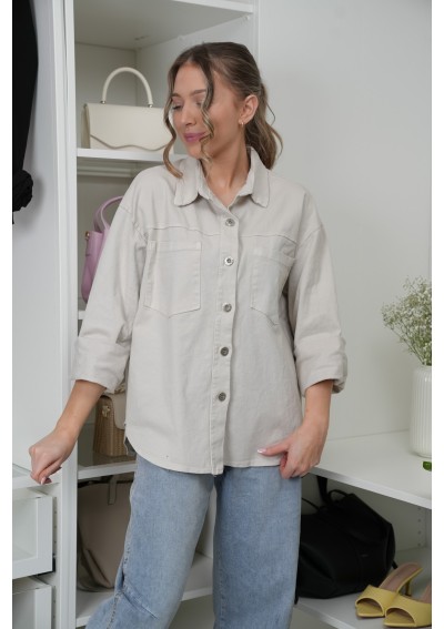 JEANSOWA KURTKA OVERSIZE Z GUZIKAMI