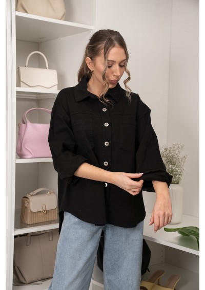 JEANSOWA KURTKA OVERSIZE Z GUZIKAMI