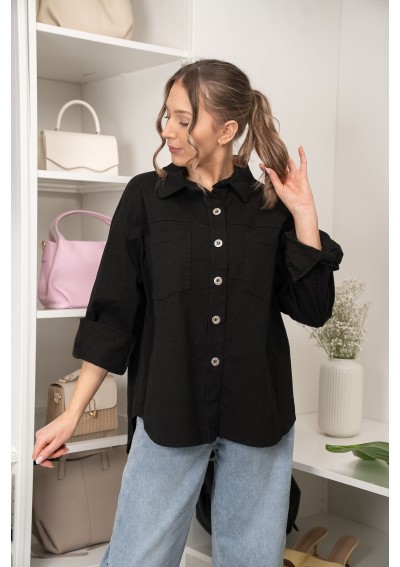 JEANSOWA KURTKA OVERSIZE Z GUZIKAMI