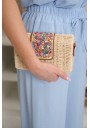 TOREBKA DAMSKA MOZE PLECIONA Z KOLOROWĄ KLAPKĄ W STYLU BOHO