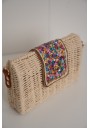 TOREBKA DAMSKA MOZE PLECIONA Z KOLOROWĄ KLAPKĄ W STYLU BOHO