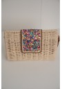 TOREBKA DAMSKA MOZE PLECIONA Z KOLOROWĄ KLAPKĄ W STYLU BOHO