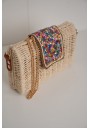 TOREBKA DAMSKA MOZE PLECIONA Z KOLOROWĄ KLAPKĄ W STYLU BOHO