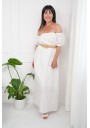 SUKIENKA BOHO MAXI Z AŻUROWYM HAFTEM I REGULOWANYMI RĘKAWKAMI