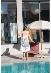 CASUALOWA SUKIENKA MINI W KWIATOWY PRINT NA RAMIĄCZKACH DAISY