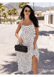 SUKIENKA NA RAMIĄCZKA MAXI W GROCHY KALI