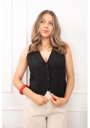 KAMIZELKA ELEGANCKA Z GUZIKAMI I DEKOLTEM V CITY CHIC