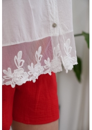 KOSZULA MUŚLINOWA Z KORONKOWYM WYKOŃCZENIEM COTTON BLOOM