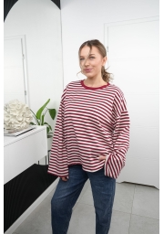 BLUZKA MBAWEŁNIANA W PASKI Z DŁUGIM RĘKAWEM
