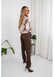 BLUZKA Z 3/4 RĘKAWEM Z GUMKĄ NA DOLE TAUPE GARDEN