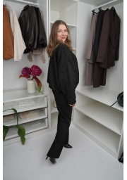 KURTKA OVERSIZE BOMBER Z IMITACJI ZAMSZU