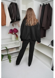 KURTKA OVERSIZE BOMBER Z IMITACJI ZAMSZU