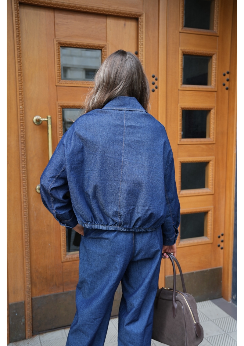 KURTKA JEANSOWA OVERSIZE Z KIESZENIAMI