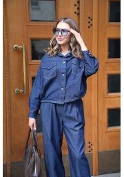 KURTKA JEANSOWA OVERSIZE Z KIESZENIAMI