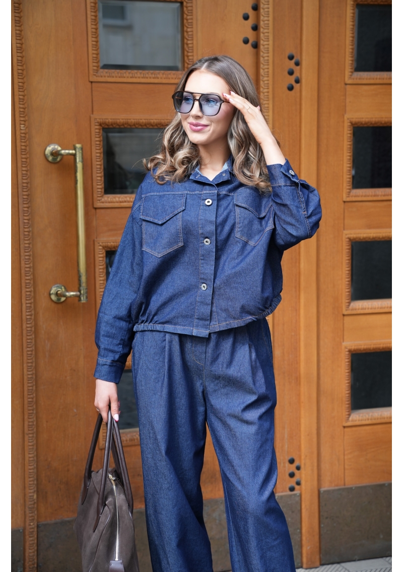 KURTKA JEANSOWA OVERSIZE Z KIESZENIAMI