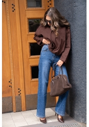 JEANSY Z CYRKONIAMI O SZEROKIEJ NOGAWCE WIDE LEG