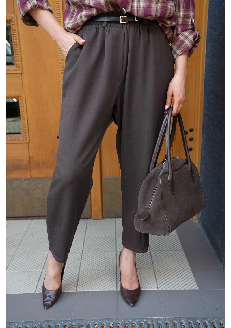 ELEGANCKIE SPODNIE Z GUMKĄ W PASIE