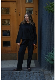 CZARNY KOMPLET DRESOWY OVERSIZE – BLUZA I SPODNIE