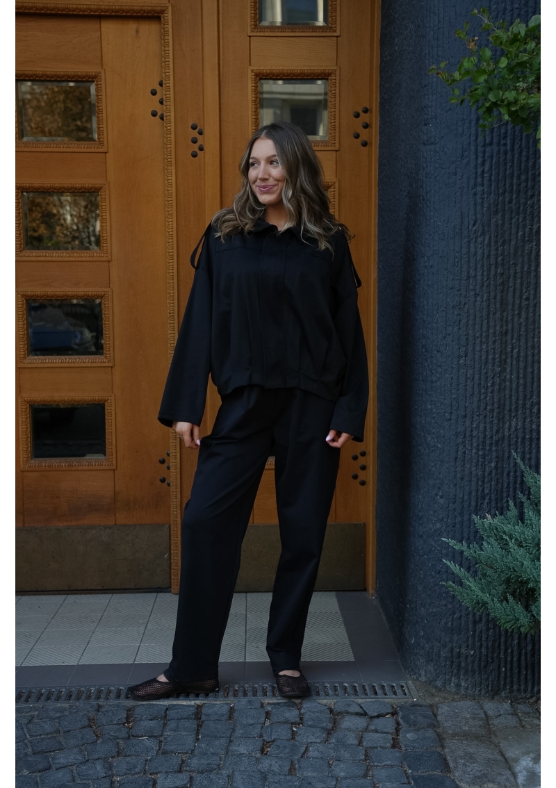 CZARNY KOMPLET DRESOWY OVERSIZE – BLUZA I SPODNIE