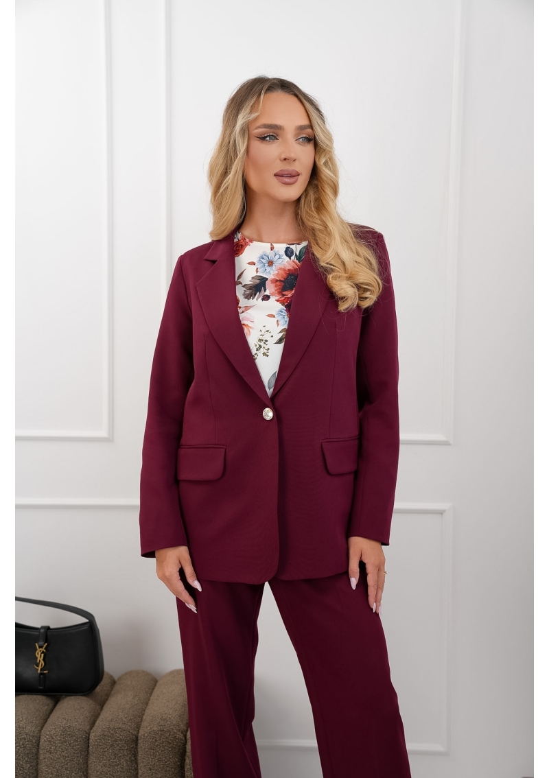 MARYNARKA  BORDOWA Z JEDNYM GUZIKIEM CHIC