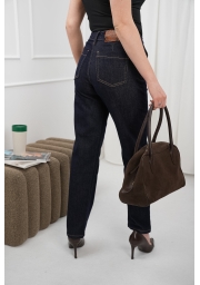 JEANSY REGULAR FIT WYSOKIM STANEM I PRZESZYCIAMI