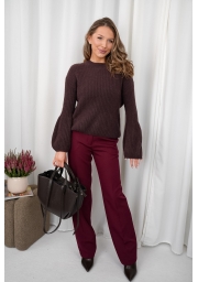 SWETER Z BABY ALPAKĄ Z DZWONOWATYMI RĘKAWAMI MOLI