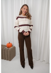 SWETER W PASKI Z KOŁNIERZYKIEM POLO AMOUR