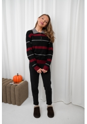 SWETER W PASKI Z KOŁNIERZYKIEM POLO AMOUR