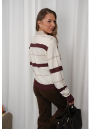 SWETER W PASKI Z KOŁNIERZYKIEM POLO AMOUR