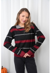 SWETER W PASKI Z KOŁNIERZYKIEM POLO AMOUR