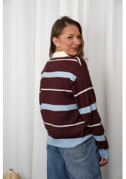 SWETER W PASKI Z KOŁNIERZYKIEM POLO AMOUR
