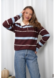 SWETER W PASKI Z KOŁNIERZYKIEM POLO AMOUR