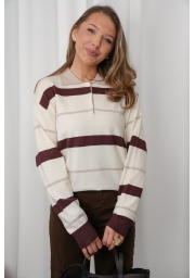 SWETER W PASKI Z KOŁNIERZYKIEM POLO AMOUR