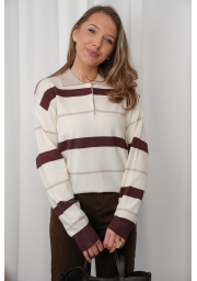 SWETER W PASKI Z KOŁNIERZYKIEM POLO AMOUR