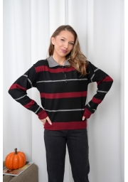 SWETER W PASKI Z KOŁNIERZYKIEM POLO AMOUR