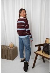SWETER W PASKI Z KOŁNIERZYKIEM POLO AMOUR