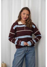 SWETER W PASKI Z KOŁNIERZYKIEM POLO AMOUR