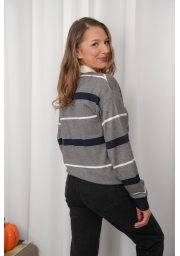 SWETER W PASKI Z KOŁNIERZYKIEM POLO AMOUR