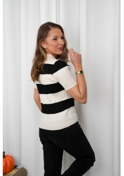 SWETEREK Z WISKOZĄ POLO W PASKI LOVE CLUB