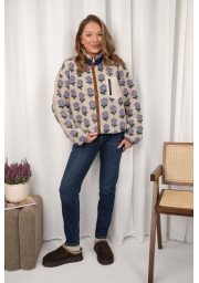 POLAR BEŻOWY W LILIOWE KWIATY COZY BLOOM