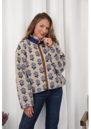 POLAR BEŻOWY W LILIOWE KWIATY COZY BLOOM