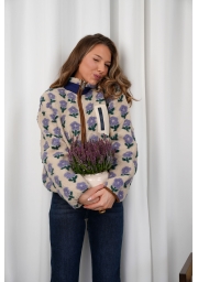 POLAR BEŻOWY W LILIOWE KWIATY COZY BLOOM