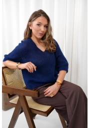 SWETER MOHEROWY Z DEKOLTEM V MOHAIR KISS