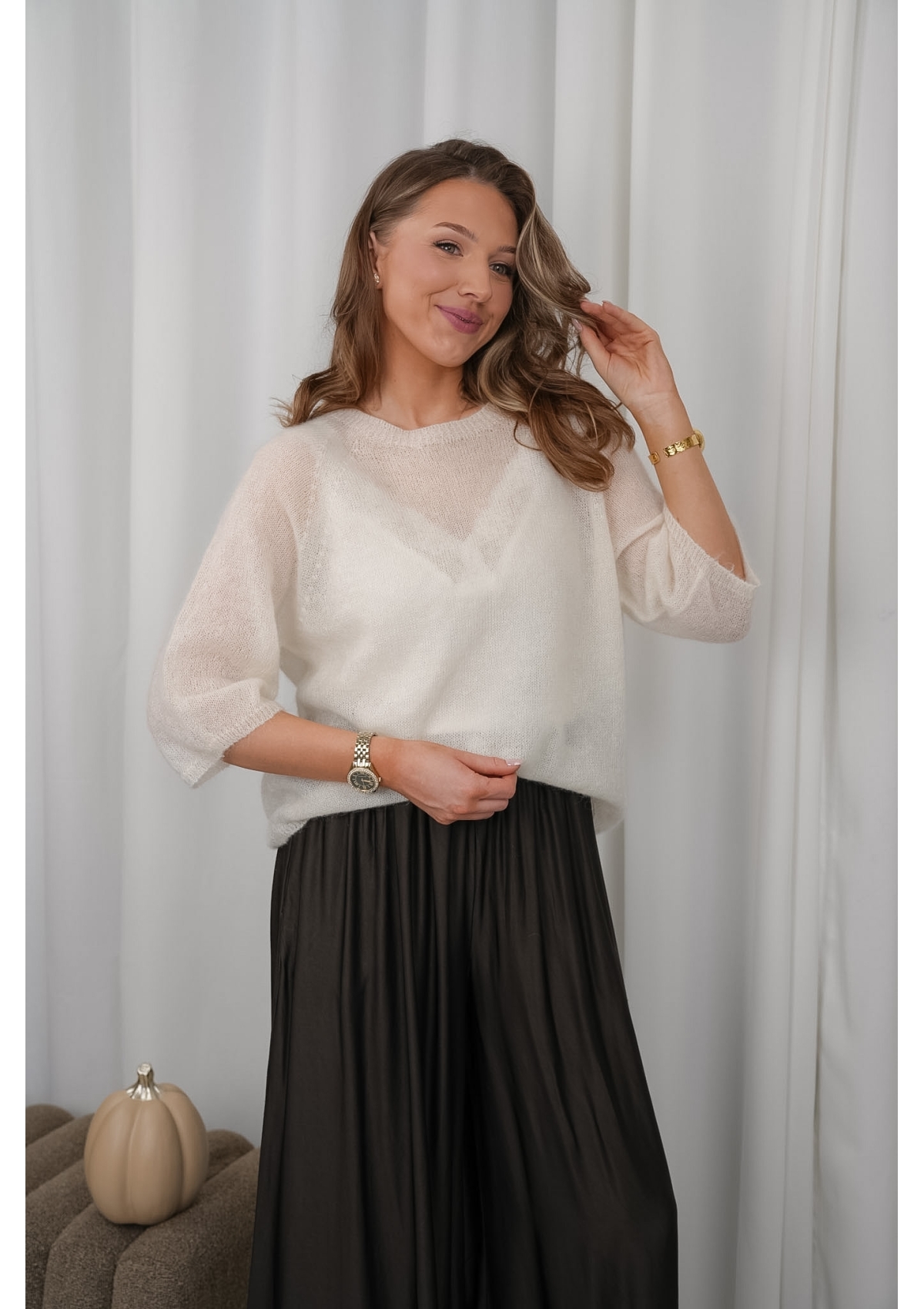 SWETER MOHEROWY Z KRÓTKIM RĘKAWEM AUTUMN HUG